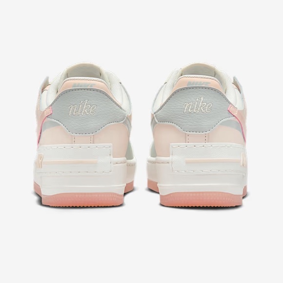 New Nike Air Force 1 Shadow Size 9 Coconut Milk Light Silver Sail Crimson Tint - Picture 15 of 15